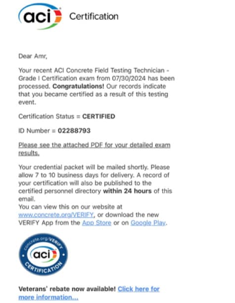 certificate number 5